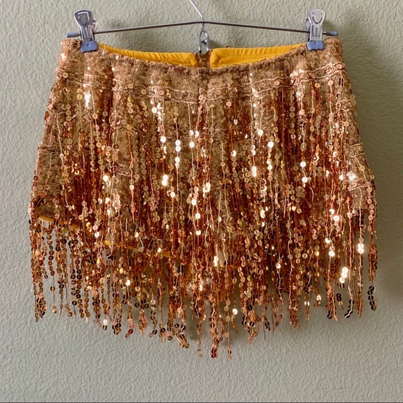 Pants - SAMBA - Gold Sequin Fringe Hotshorts